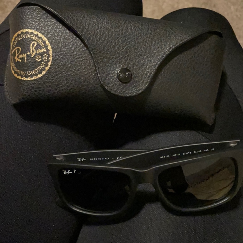 SOLD! Matte black Ray Ban sunglasses. Perfect condition!